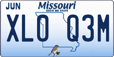 MO license plate XL0Q3M