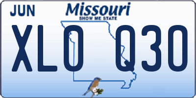 MO license plate XL0Q3O