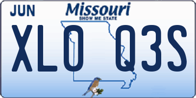 MO license plate XL0Q3S