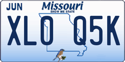 MO license plate XL0Q5K
