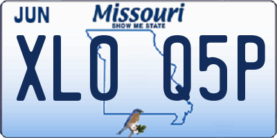 MO license plate XL0Q5P