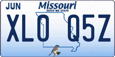 MO license plate XL0Q5Z