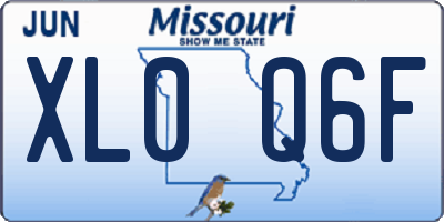 MO license plate XL0Q6F
