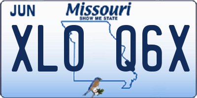 MO license plate XL0Q6X