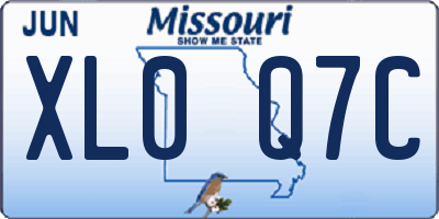 MO license plate XL0Q7C