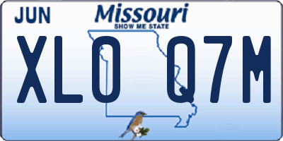 MO license plate XL0Q7M