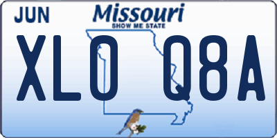 MO license plate XL0Q8A