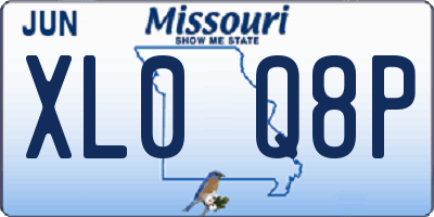 MO license plate XL0Q8P