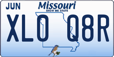 MO license plate XL0Q8R