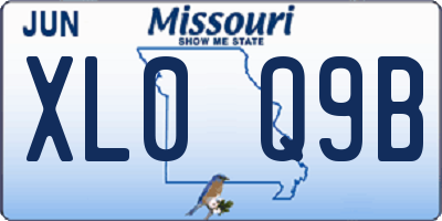 MO license plate XL0Q9B