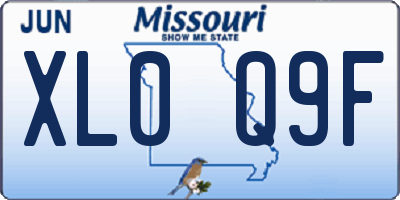 MO license plate XL0Q9F