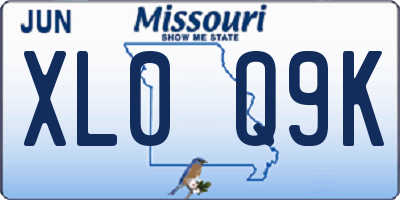 MO license plate XL0Q9K
