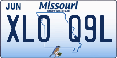 MO license plate XL0Q9L