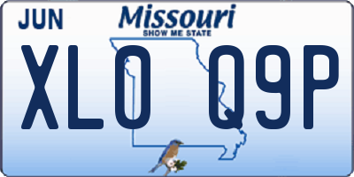 MO license plate XL0Q9P