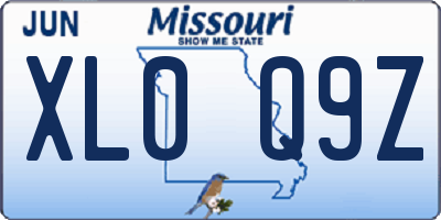 MO license plate XL0Q9Z