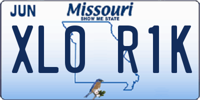 MO license plate XL0R1K