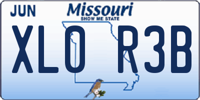 MO license plate XL0R3B