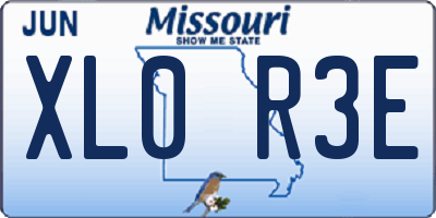 MO license plate XL0R3E