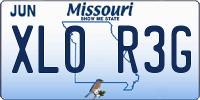 MO license plate XL0R3G