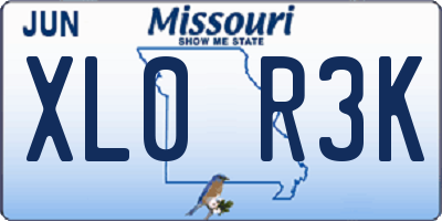 MO license plate XL0R3K