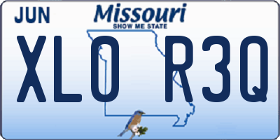 MO license plate XL0R3Q