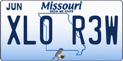 MO license plate XL0R3W