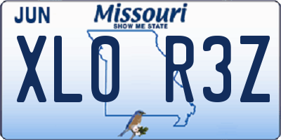 MO license plate XL0R3Z