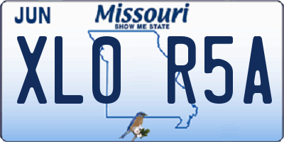 MO license plate XL0R5A