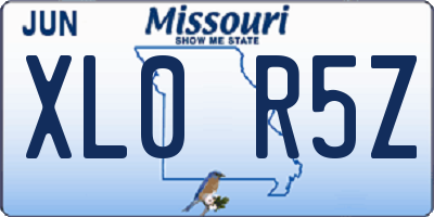 MO license plate XL0R5Z