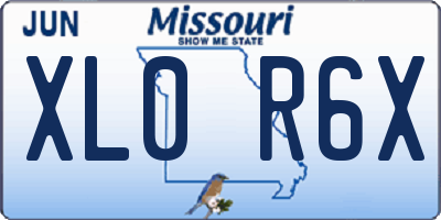 MO license plate XL0R6X