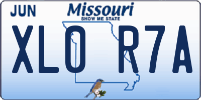 MO license plate XL0R7A