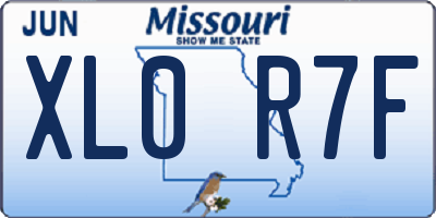 MO license plate XL0R7F