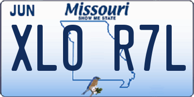MO license plate XL0R7L