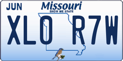 MO license plate XL0R7W