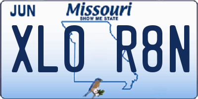 MO license plate XL0R8N