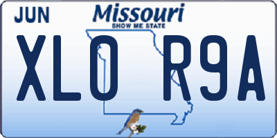 MO license plate XL0R9A