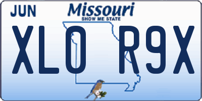 MO license plate XL0R9X
