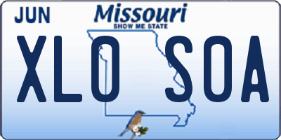 MO license plate XL0S0A