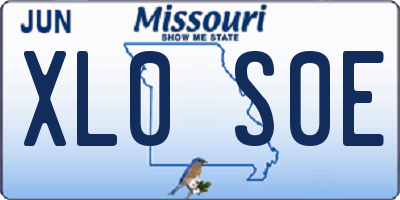 MO license plate XL0S0E