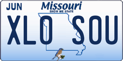 MO license plate XL0S0U
