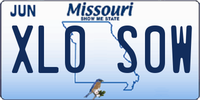 MO license plate XL0S0W