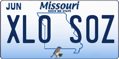 MO license plate XL0S0Z