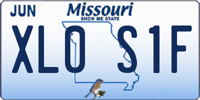 MO license plate XL0S1F