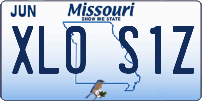 MO license plate XL0S1Z