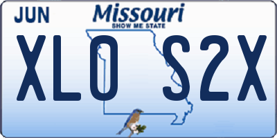MO license plate XL0S2X