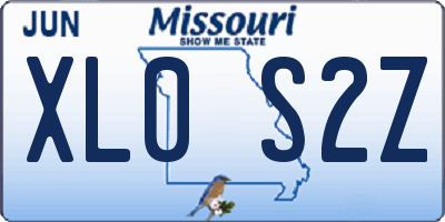 MO license plate XL0S2Z