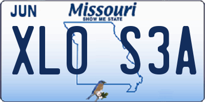 MO license plate XL0S3A