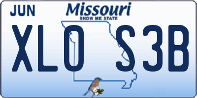 MO license plate XL0S3B