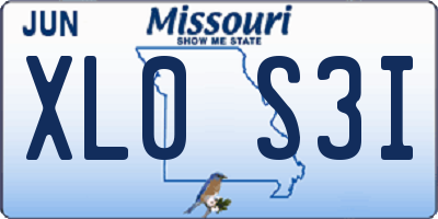 MO license plate XL0S3I