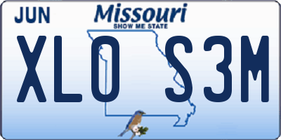 MO license plate XL0S3M
